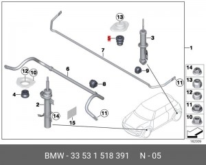 Отбойник амортизатора подвески 33 53 1 518 391 BMW