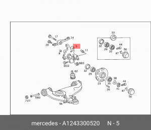 Кулак поворотный A 124 330 05 20 MERCEDES BENZ