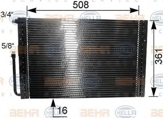 Конденсатор, кондиционер 8FC351038161 HELLA