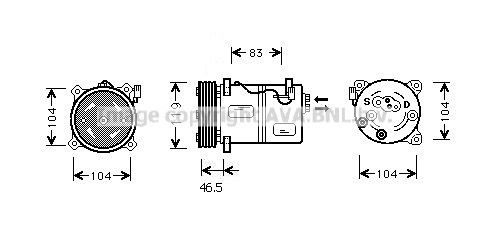 Радиатор охлаждения ДВС VO2089 AVA
