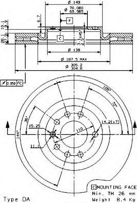 Тормозной диск 09.9399.14 BREMBO