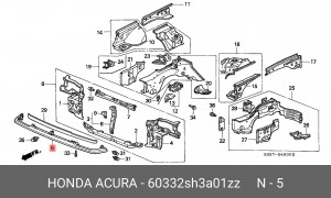 Насадка, решетка радиатора 60332SH3A01ZZ HONDA
