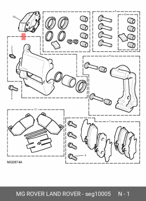 Тормозной суппорт SEG10005 MG ROVER LAND ROVER