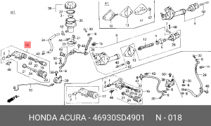 Рабочий цилиндр, система сцепления 46930SD4901 HONDA