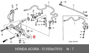 Рычаг независимой подвески колеса, подвеска колеса 51350-ST7-010 HONDA
