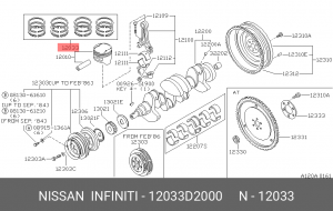 Кольца поршневые 12033-D2000 NISSAN