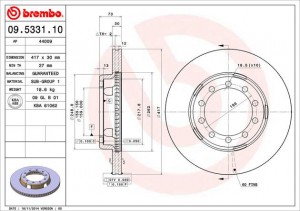 Тормозной диск 09.5331.10 BREMBO