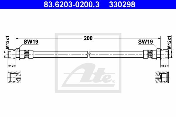 Тормозной шланг 83.6203-0200.3 ATE