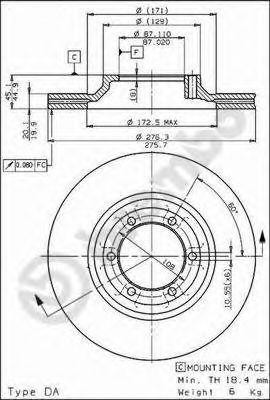 Тормозной диск 09.5633.10 BREMBO