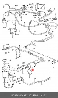Топливный фильтр 93111014904 PORSCHE