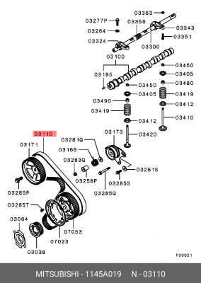 Ремень ГРМ 1145A019 MITSUBISHI