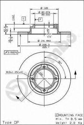Тормозной диск 08.6858.10 BREMBO