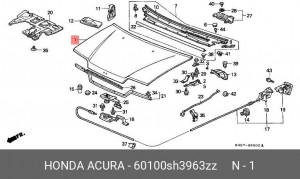 Капот двигателя 60100SH3963ZZ HONDA