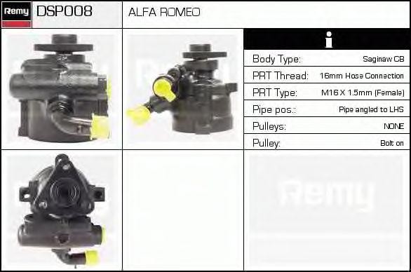 Гидравлический насос, рулевое управление DSP008 DELCO REMY