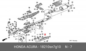 Выпускной трубопровод 18210SN7G10 HONDA