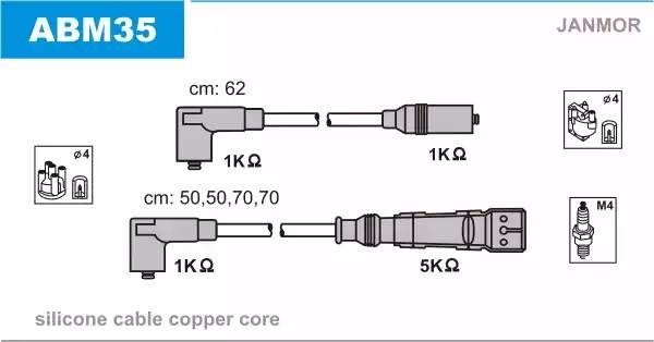 Ккомплект проводов зажигания ABM35 JANMOR