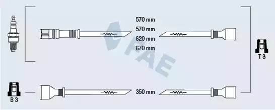 Ккомплект проводов зажигания 83590 FAE