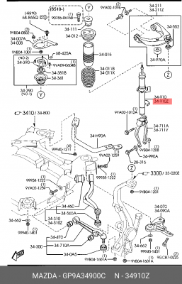 Амортизатор подвески GP9A-34-900C MAZDA
