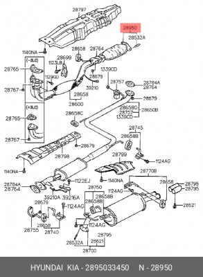 Катализатор 2895033450 HYUNDAI KIA