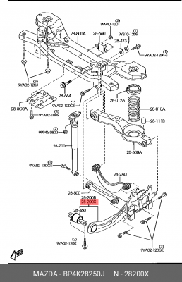 Рычаг подвески BP4K-28-250J MAZDA