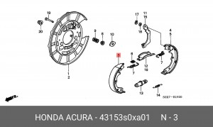 Колодки тормозные барабанные 43153S0XA01 HONDA