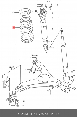 Пружина ходовой части 41311-72C70 SUZUKI