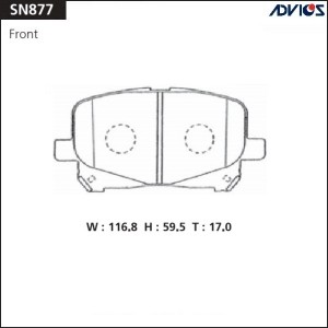 Колодки тормозные дисковые SN877 ADVICS