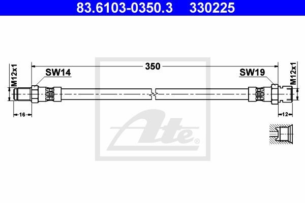 Тормозной шланг 83.6103-0350.3 ATE