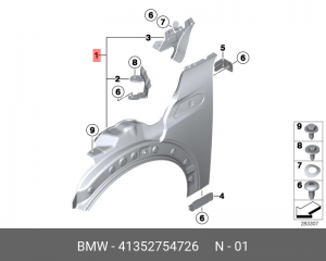 Крыло переднее 41 35 2 754 726 BMW