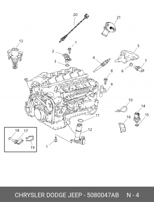 Свеча накаливания 5080 047AB CHRYSLER