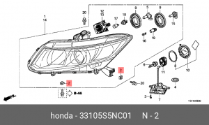 Клипса крепежная 33105S5NC01 HONDA