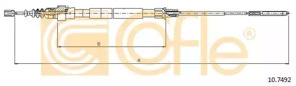 Трос ручного тормоза 10.7492 COFLE
