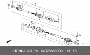 Комплект пылника, приводной вал 44323SB3003 HONDA