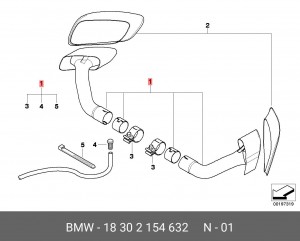 Насадка глушителя 18 30 2 154 632 BMW