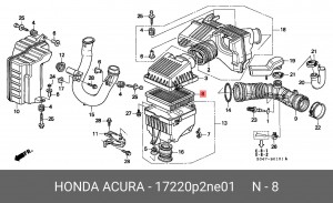 Воздушный фильтр 17220-P2N-E01 HONDA