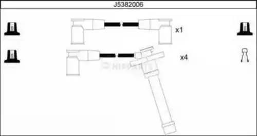 Ккомплект проводов зажигания J5382006 H B JAKOPARTS NIPPARTS