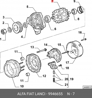 Ротор, генератор 9946655 ALFA FIAT LANCIA