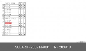 Шарнирный комплект, приводной вал 28091-AA091 SUBARU