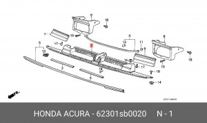 Решетка радиатора 62301SB0020 HONDA