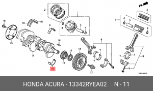 Вкладыши коренные коленвала 13342RYEA02 HONDA
