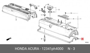 Прокладка, крышка головки цилиндра 12341PH4000 HONDA