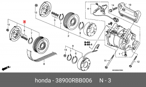 Муфта компрессора кондиционера 38900RBB006 HONDA