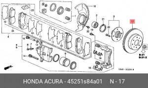 Тормозной диск 45251S84A01 HONDA