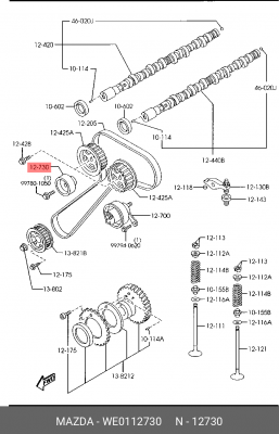 Ролик ремня ГРМ WE01-12-730 MAZDA