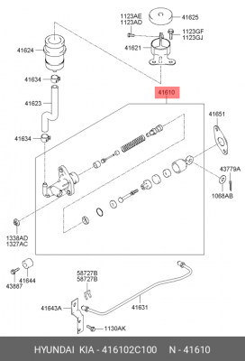 Главный цилиндр, система сцепления 416102C100 HYUNDAI KIA