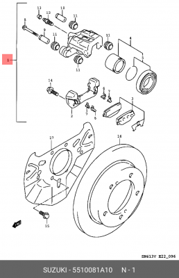 Ремкомплект, тормозной суппорт 55100-81A10 SUZUKI