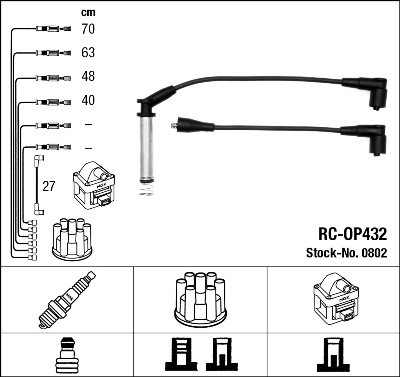 Ккомплект проводов зажигания RC-OP432 NGK NTK