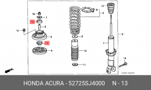 Сайлентблок - втулка амортизатора подвески 52725-SJ4-000 HONDA