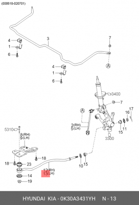 Деталь 0K30A3431YH HYUNDAI KIA