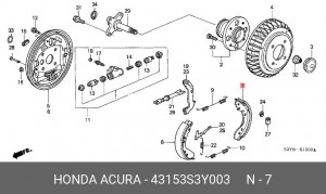 Комплект тормозных колодок 43153S3Y003 HONDA
